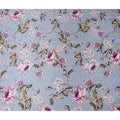 Dusty Blue Grey Floral Silk Satin Fabric 140cm
