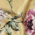 Golden Yellow Floral Silk Satin Fabric 140cm