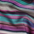 Multicolor Stripe Silk Satin Fabric 140cm