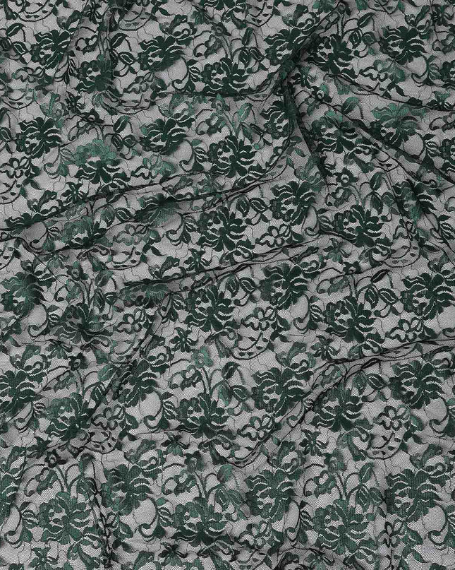 Forest Green Metallic Lace Fabric 110cm