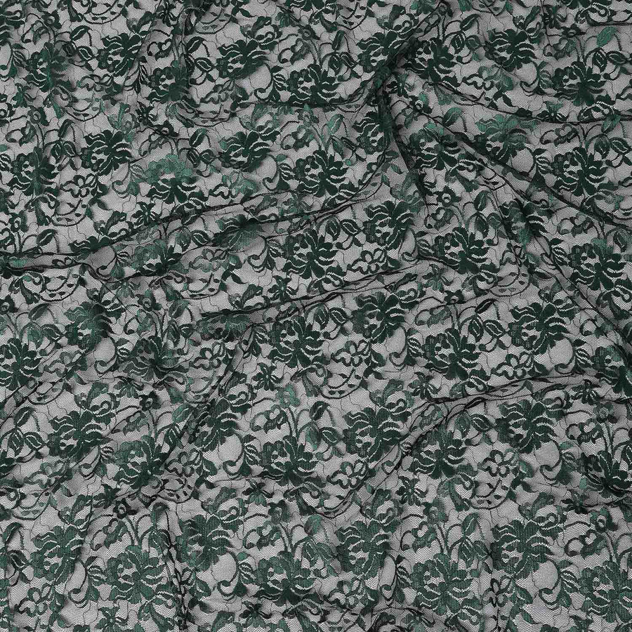 Forest Green Metallic Lace Fabric 110cm