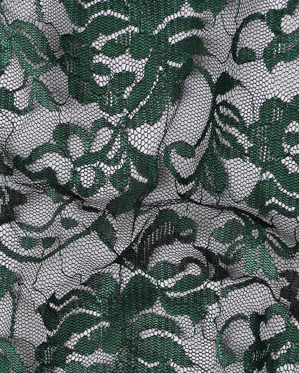 Forest Green Metallic Lace Fabric 110cm
