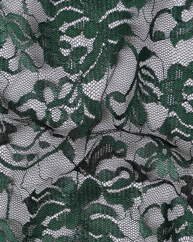 Forest Green Metallic Lace Fabric 110cm