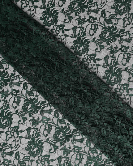 Forest Green Metallic Lace Fabric 110cm