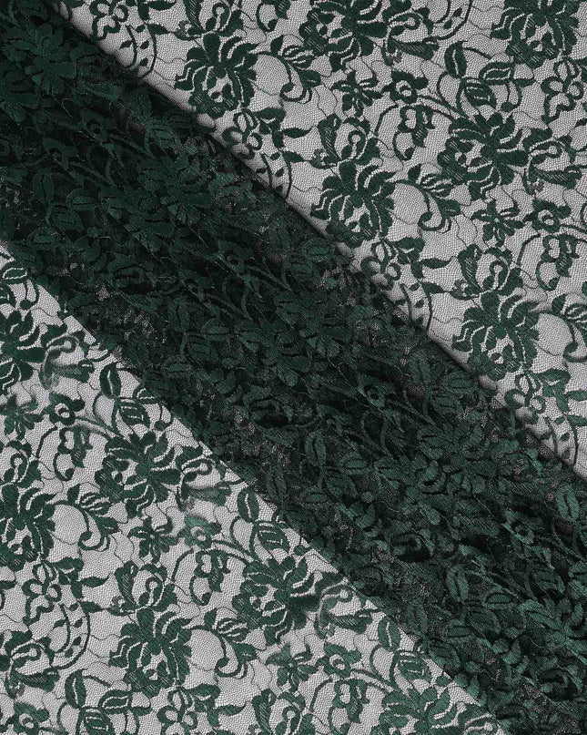 Forest Green Metallic Lace Fabric 110cm