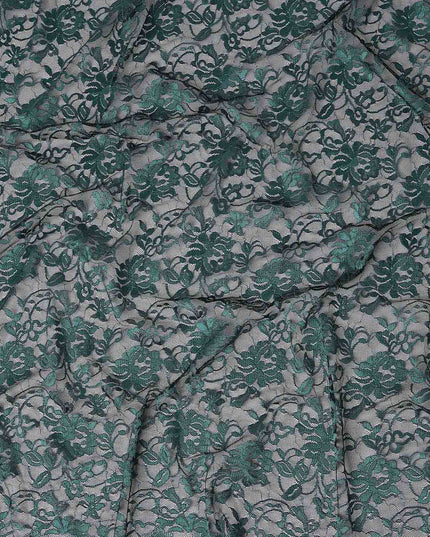 Teal Green Metallic Lace Fabric 110cm