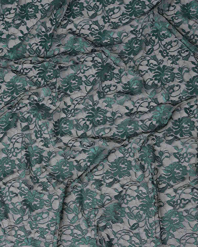 Teal Green Metallic Lace Fabric 110cm