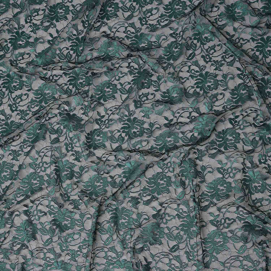 Teal Green Metallic Lace Fabric 110cm