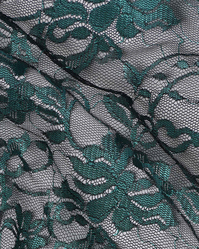 Teal Green Metallic Lace Fabric 110cm