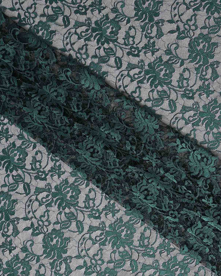 Teal Green Metallic Lace Fabric 110cm