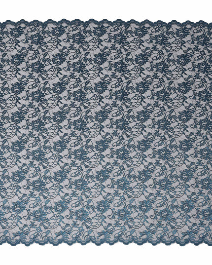 Steel Blue Metallic Lace Fabric 110cm
