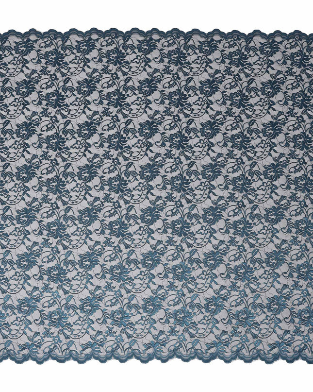 Steel Blue Metallic Lace Fabric 110cm