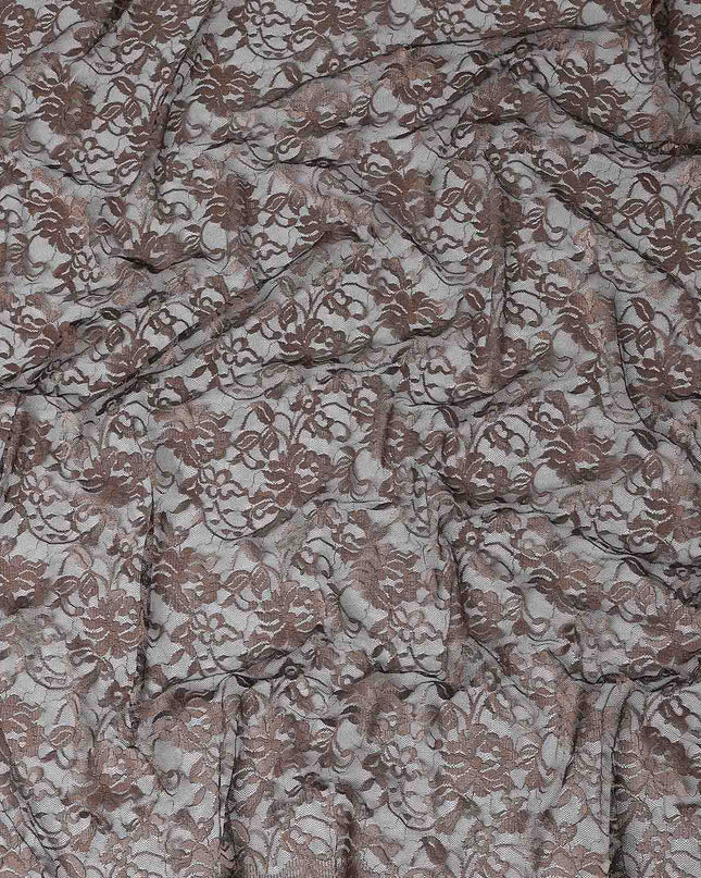 Mocha Brown Metallic Lace Fabric 110cm