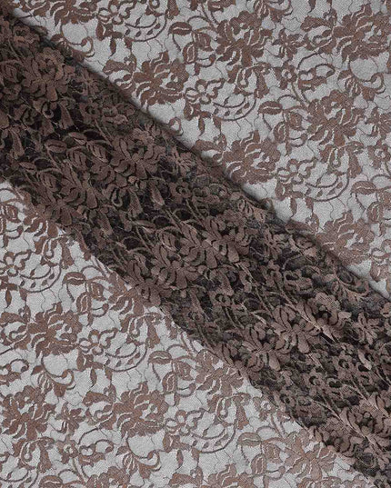 Mocha Brown Metallic Lace Fabric 110cm