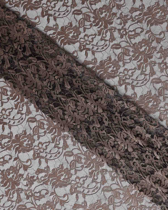 Mocha Brown Metallic Lace Fabric 110cm
