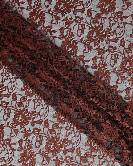 Rust Brown Metallic Lace Fabric 110cm