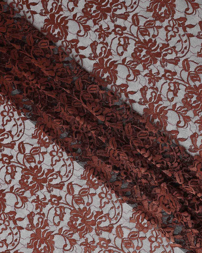 Rust Brown Metallic Lace Fabric 110cm