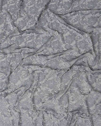 Grey Metallic Crinkle Jacquard Fabric 110cm