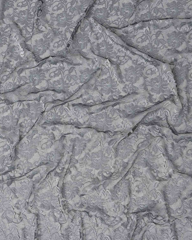 Grey Metallic Crinkle Jacquard Fabric 110cm