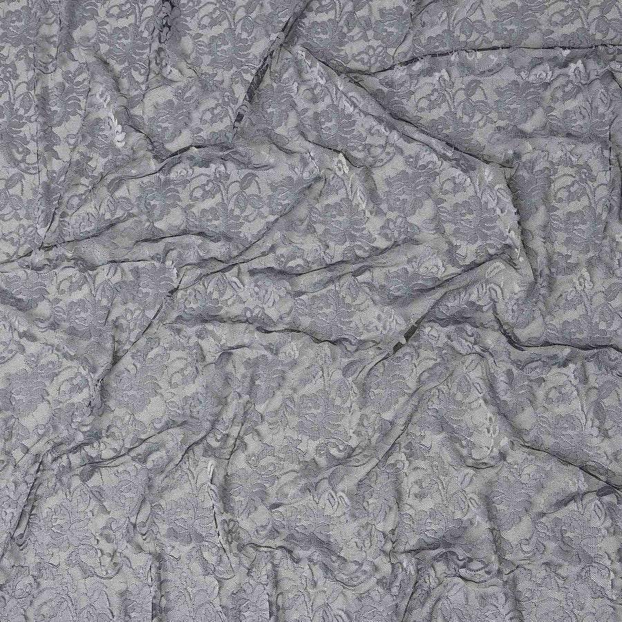 Grey Metallic Crinkle Jacquard Fabric 110cm
