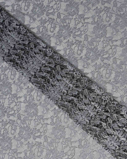Grey Metallic Crinkle Jacquard Fabric 110cm