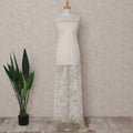 Ivory White Floral Tulle Fabric 140cm Korea