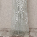 Silver Grey Floral Tulle Fabric 140cm Korea