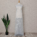 Light Blue Floral Tulle Fabric 140cm Korea