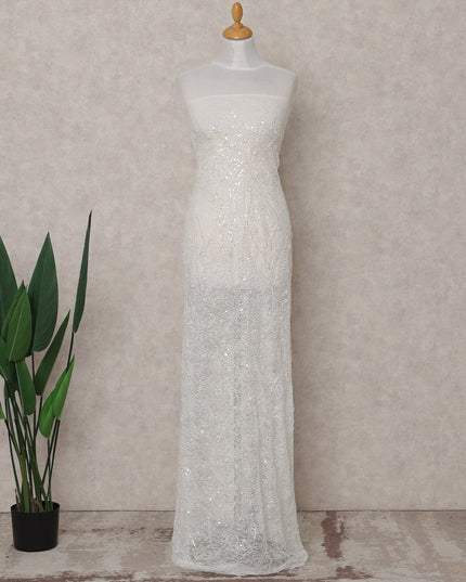 Ivory White Fancy Tulle Fabric 140cm Korea