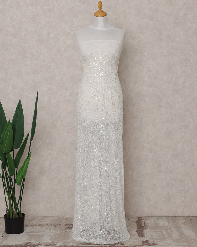 Ivory White Fancy Tulle Fabric 140cm Korea