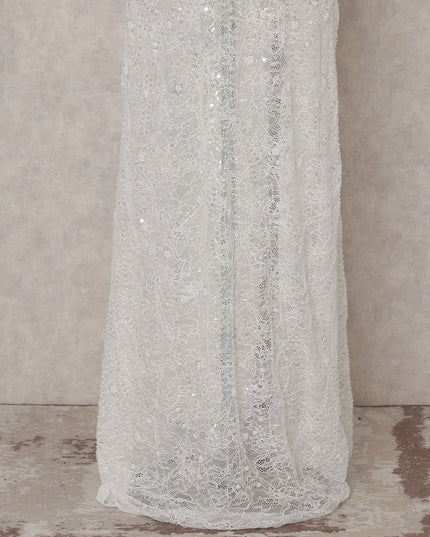 Ivory White Fancy Tulle Fabric 140cm Korea