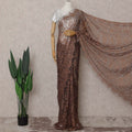 Chocolate Brown French Chantilly Lace Saree