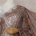Chocolate Brown French Chantilly Lace Saree