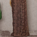 Chocolate Brown French Chantilly Lace Saree