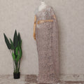 Dusky Mauve Purple French Chantilly Lace Saree 110cm