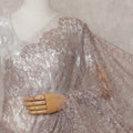 Dusky Mauve Purple French Chantilly Lace Saree 110cm