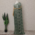 Olive Green Chantilly Lace Saree - D31632