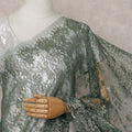 Olive Green Chantilly Lace Saree - D31632