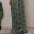 Olive Green Chantilly Lace Saree - D31632