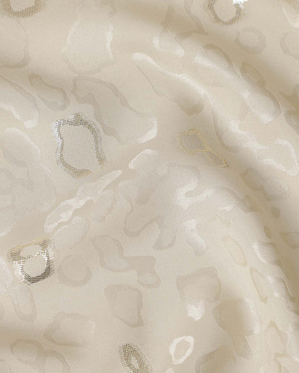 Ivory Cream Animal Skin Silk Crepe Fabric 140cm