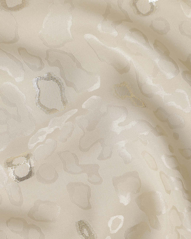 Ivory Cream Animal Skin Silk Crepe Fabric 140cm
