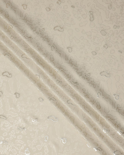 Ivory Cream Animal Skin Silk Crepe Fabric 140cm