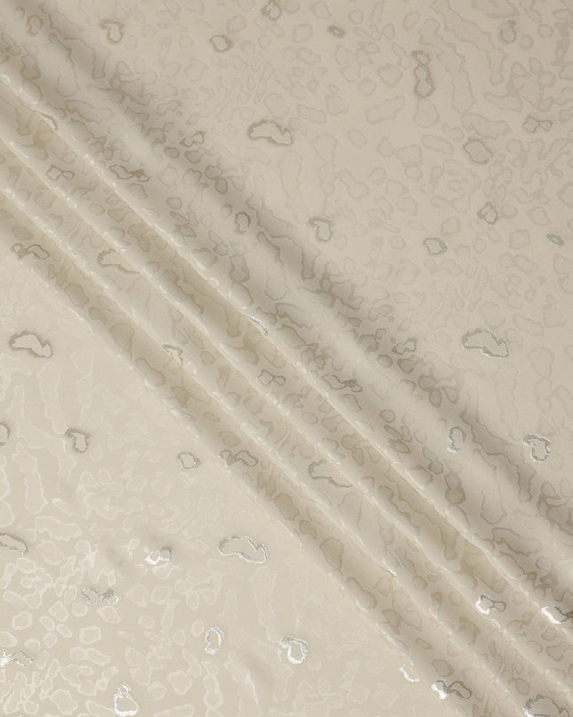 Ivory Cream Animal Skin Silk Crepe Fabric 140cm
