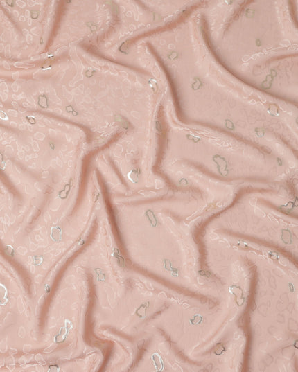 Blush Rose Pink Animal Skin Silk Crepe Fabric 140cm