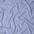 Periwinkle Blue Lurex Stripe Silk Crepe 140cm