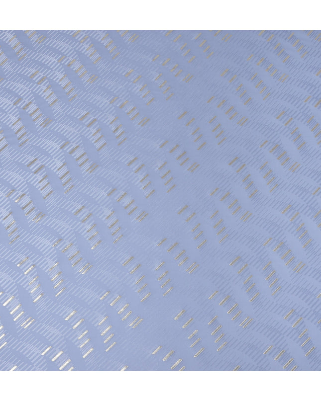 Periwinkle Blue Lurex Stripe Silk Crepe 140cm