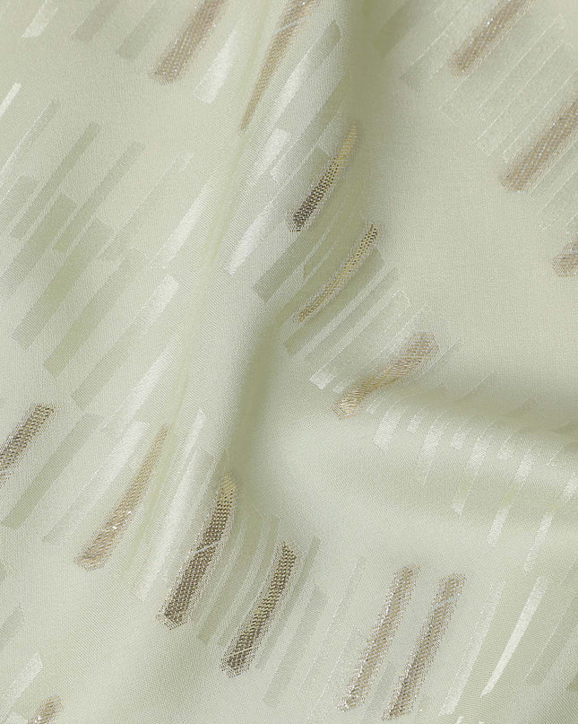 Sage Green Lurex Stripe Silk Crepe 140cm