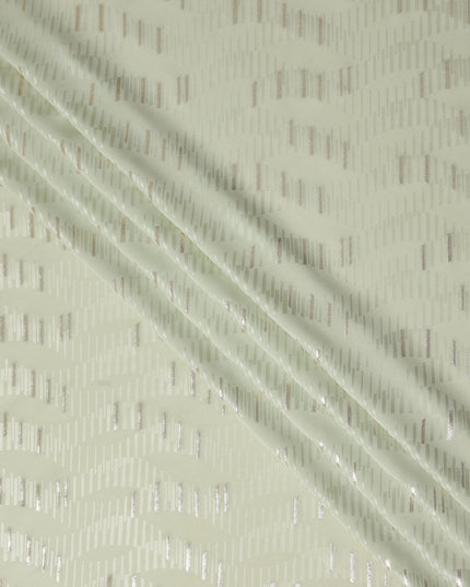 Sage Green Lurex Stripe Silk Crepe 140cm