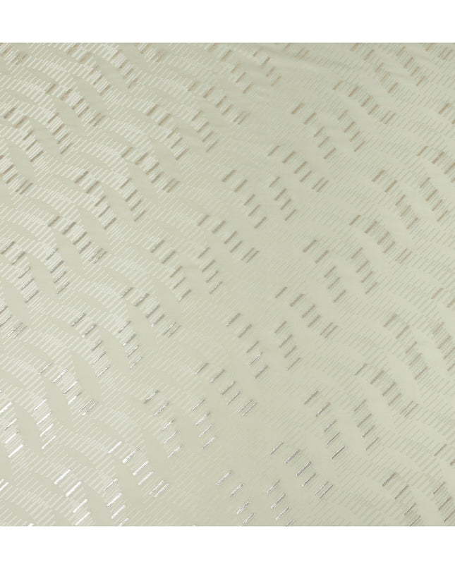 Sage Green Lurex Stripe Silk Crepe 140cm
