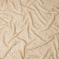 Champagne Beige Lurex Stripe Silk Crepe 140cm